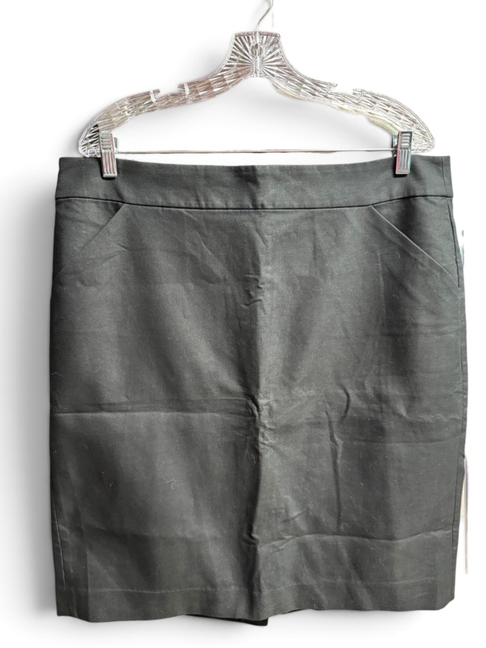 NWT J.Crew Black Pencil Skirt Size 16 100% Cotton Work Office Career